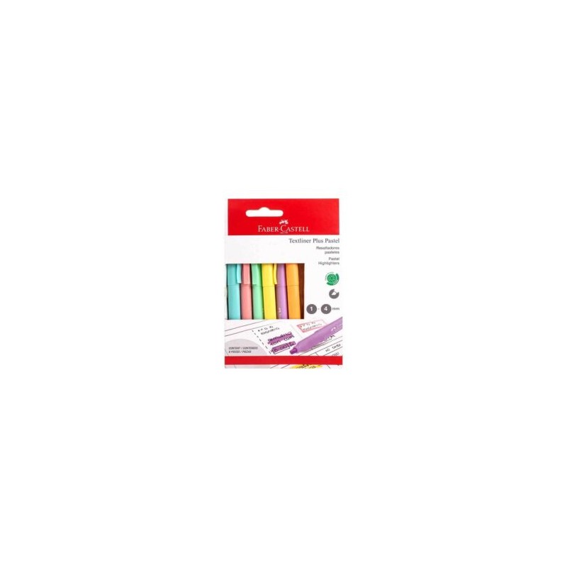 Marcatextos Pastel Faber Castell Textliner Plus c/6