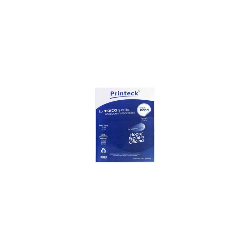 Papel Blanco Bond Carta 100 Hojas