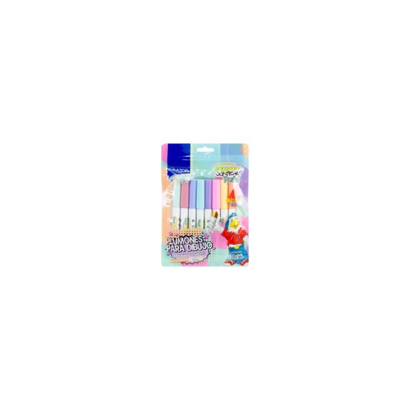 Plumones Aquarelo Junior Pastel Triangular c/8 Azor